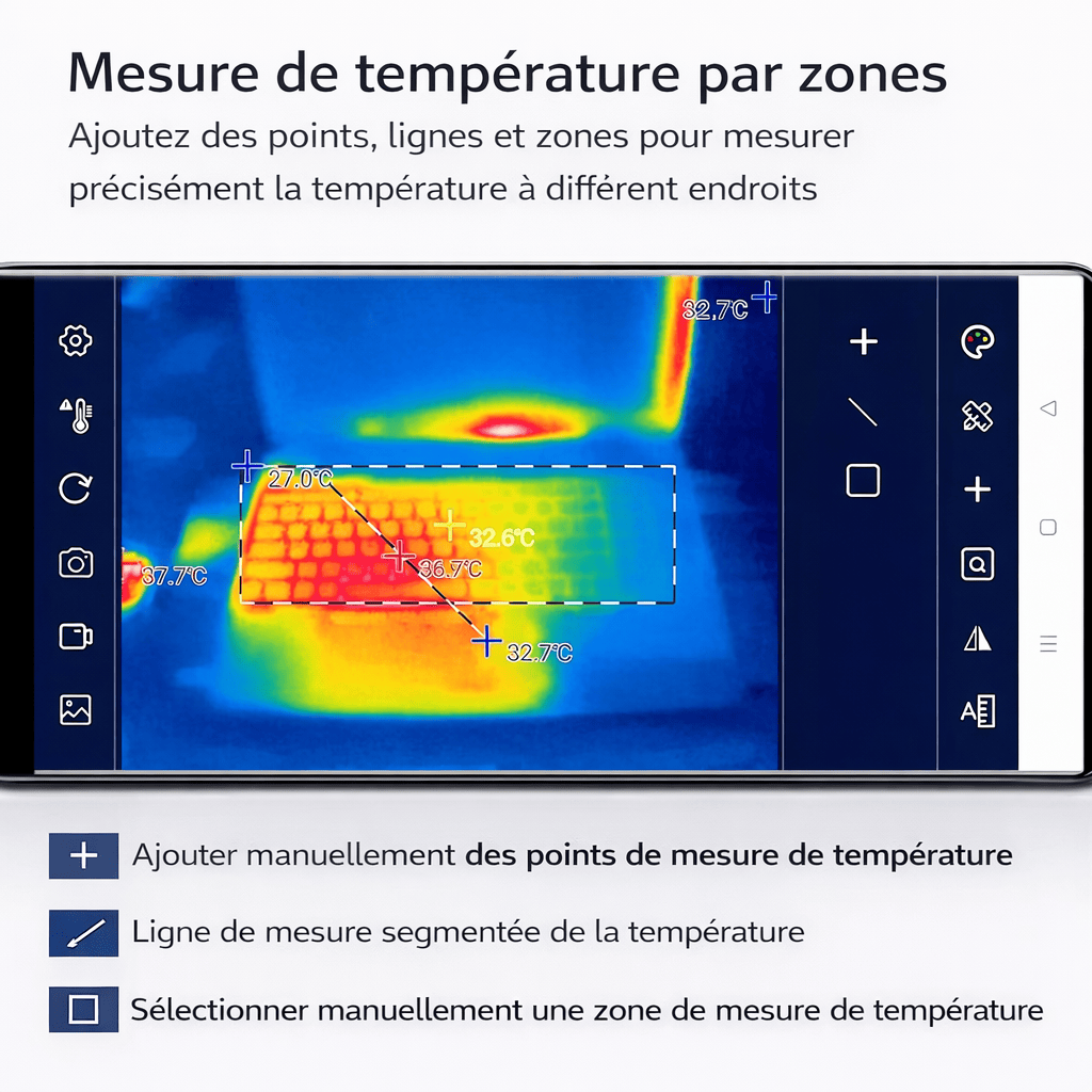 Caméra Thermique Smartphone – 256×192 pixels, -15 à +600°C, Android USB-C