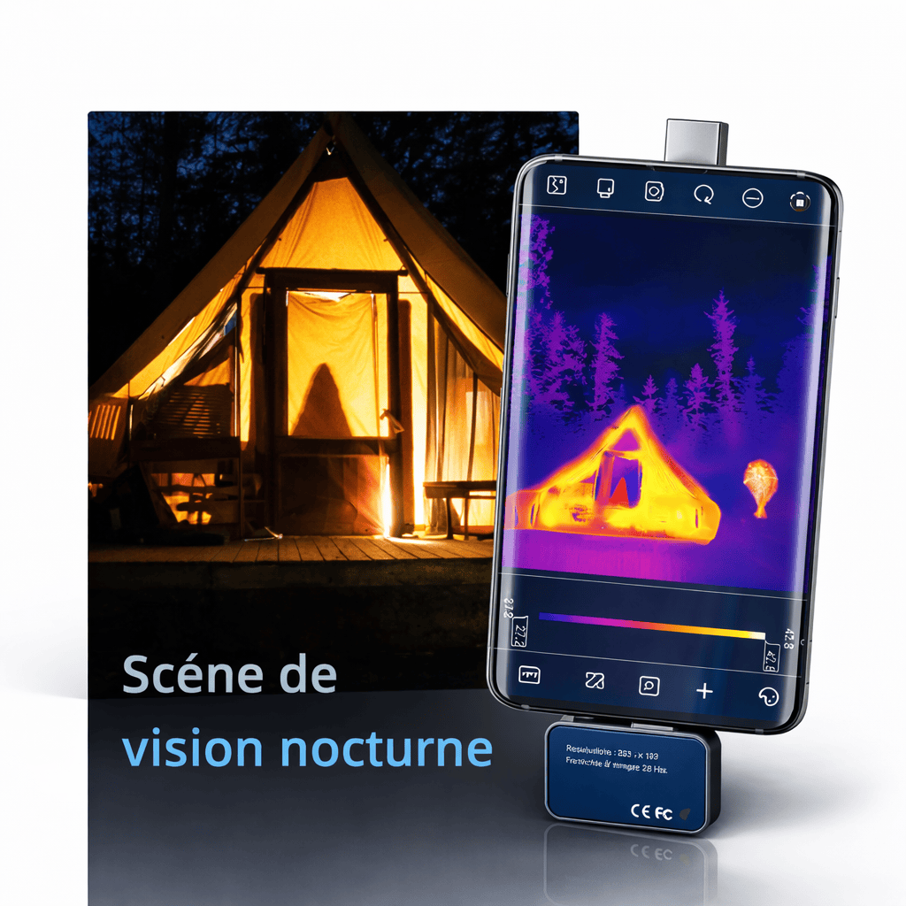 Caméra Thermique Smartphone – 256×192 pixels, -15 à +600°C, Android USB-C